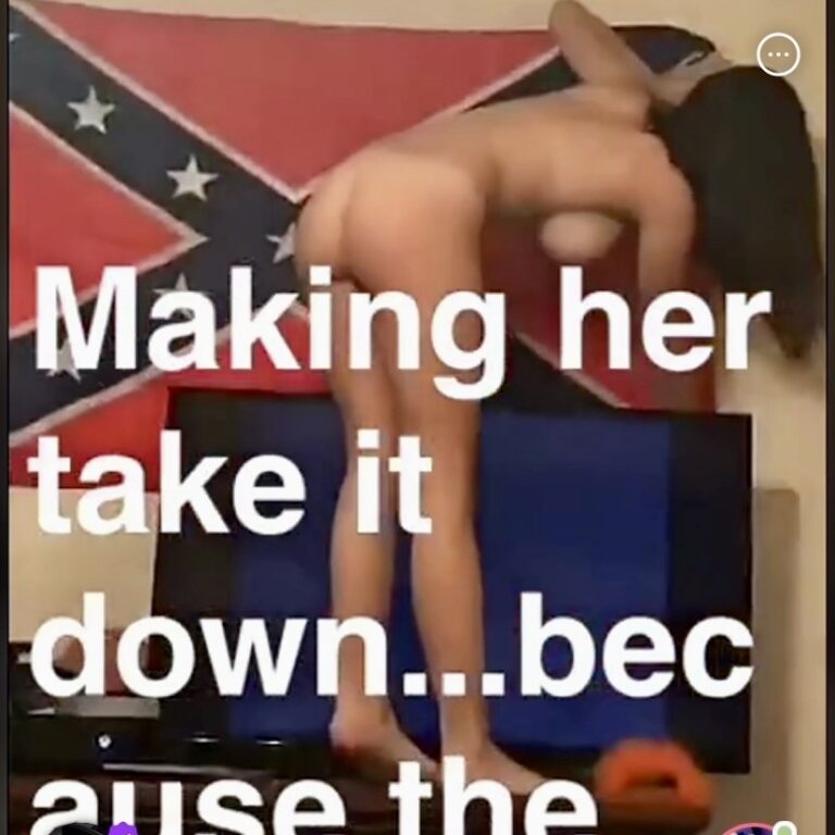Made her take down her father’s flag while they fucked in his racist bed
