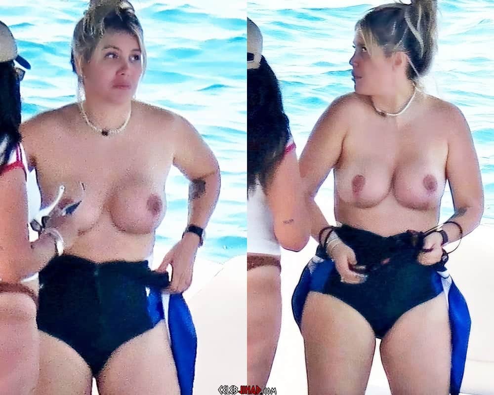 Wanda Nara caught topless in Formentera