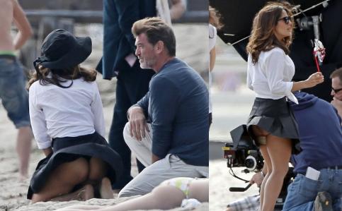 Salma Hayek Flashes Butt During Filming!